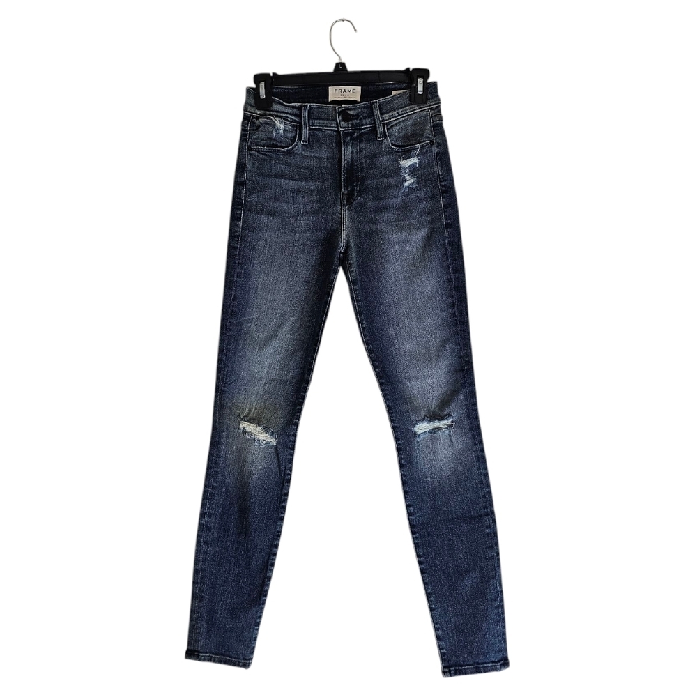 Frame‎ Denim Le High Skinny Blue Distressed Jeans 26 Preowned